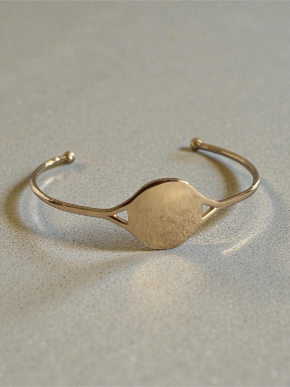 🆕 Gold Tone engravable cuff Bracelet Minimalist Boho Open Bangle